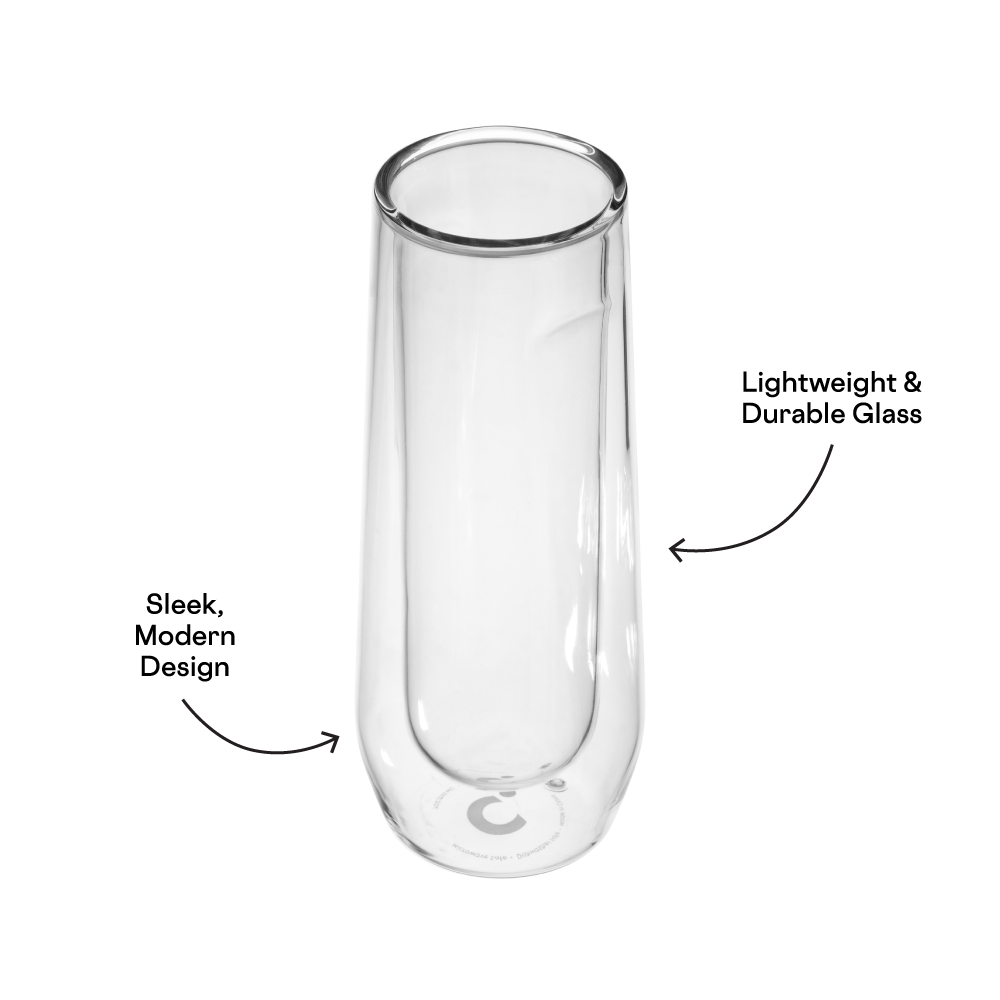 Stemless Flute Glass Set (2) - Smooth Choice B1