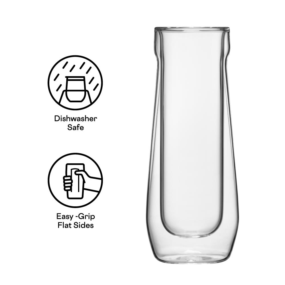 Stemless Flute Glass Set (2) - Smooth Choice B1