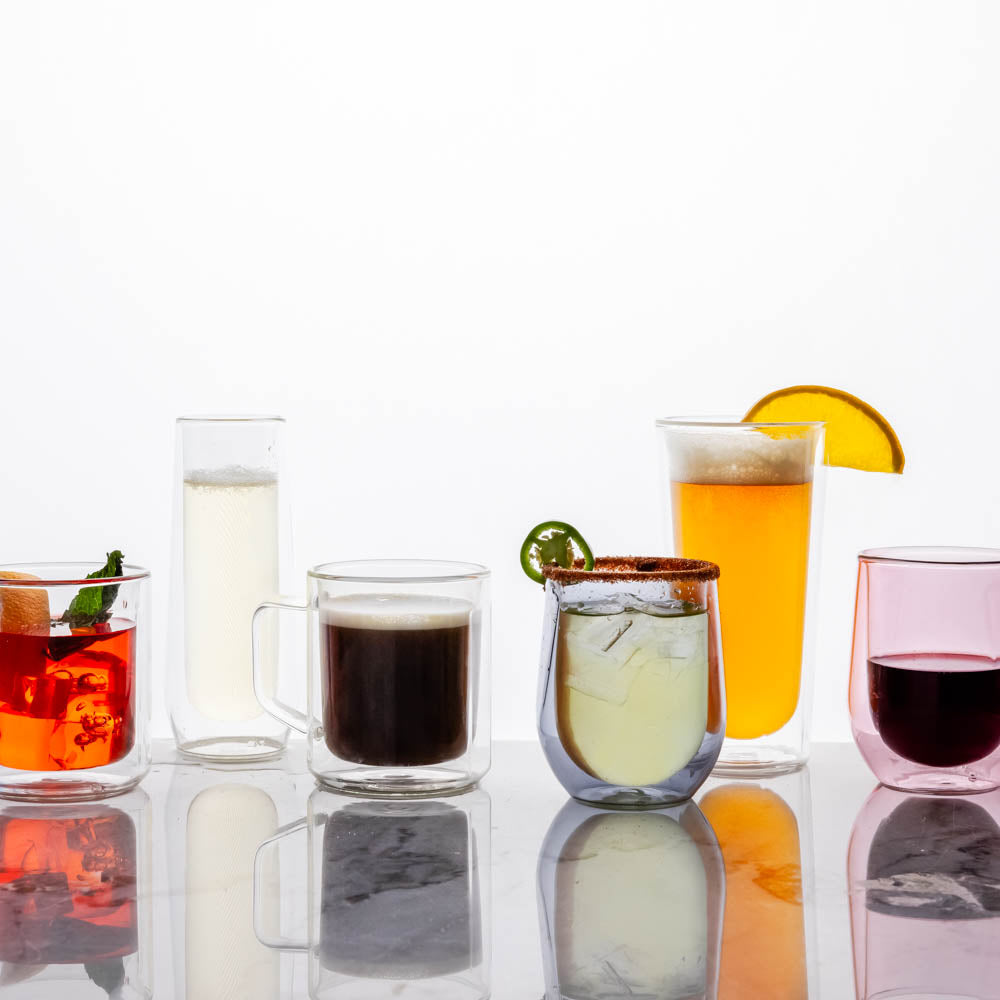 Stemless Flute Glass Set (2) - Smooth Choice B1