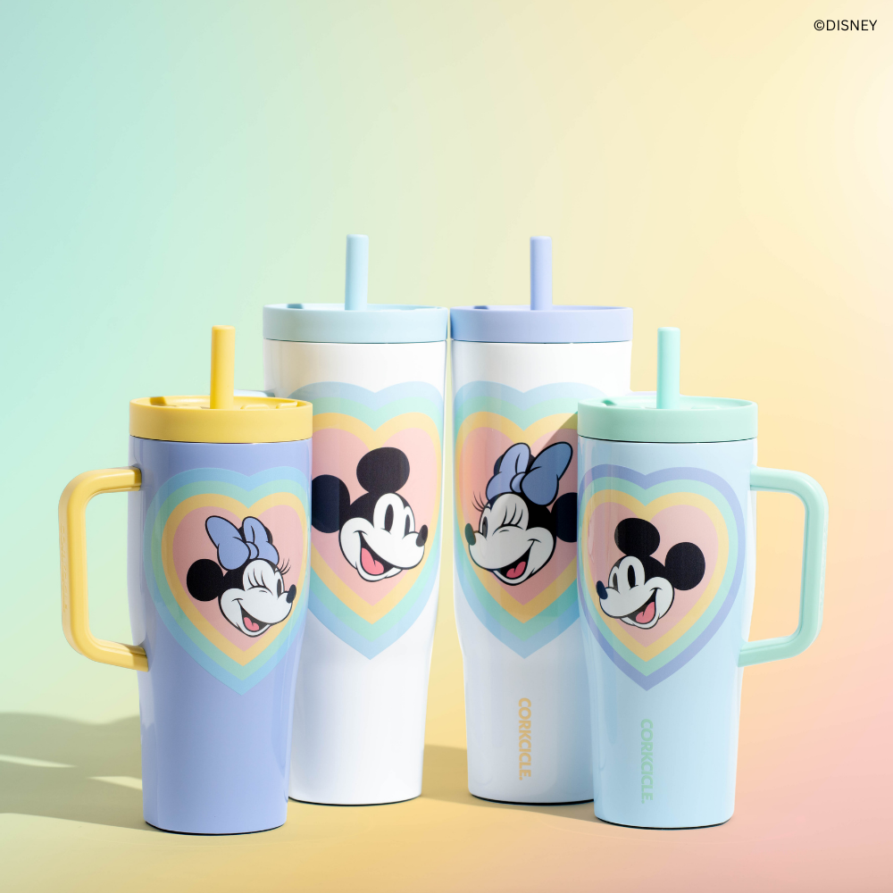 Mickey & Minnie Mouse Retro Rainbow Leakproof Cruiser - Morning Refill N2 - 22oz / Minnie Mouse - Retro Rainbow