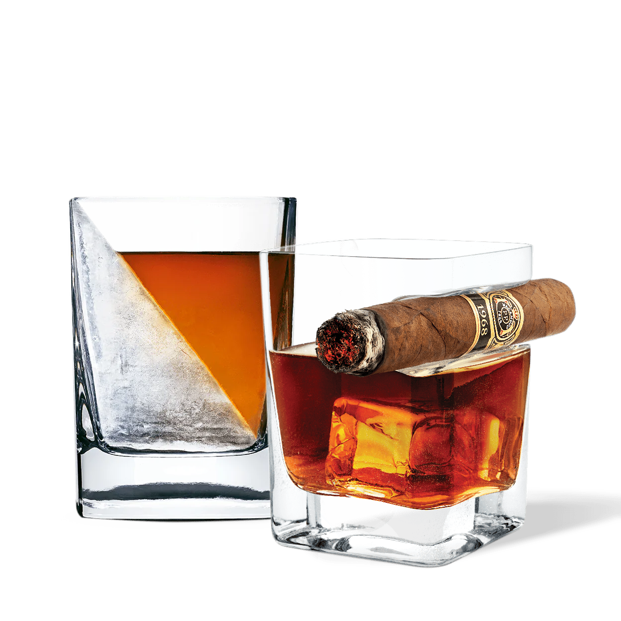 Whiskey Wedge + Cigar Glass Bundle - Clean Whiskey V9
